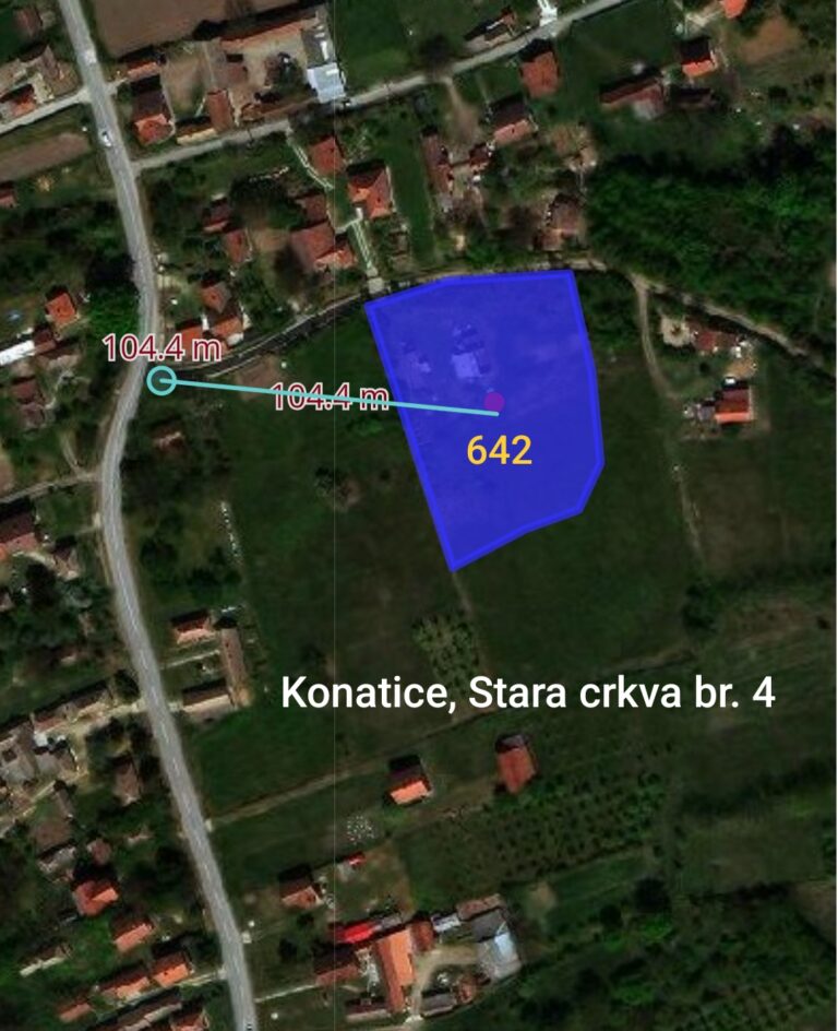Prodaja 15 ari građevinskog zemljišta u Konaticama kod Obrenovca.